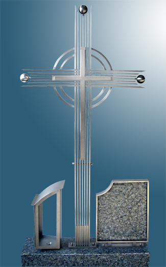 18x12cm Grabkreuz Edelstahl Metallkreuz Kreuz Grabstein inklusive edler Gravur 
